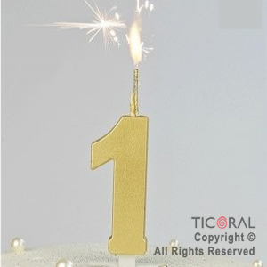 VELA BENGALA ORO NUMERO 1 X 1